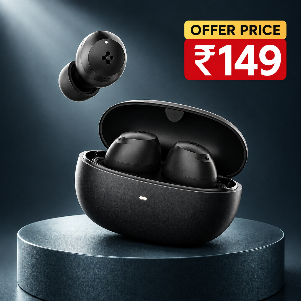 Black earbuds ₹149