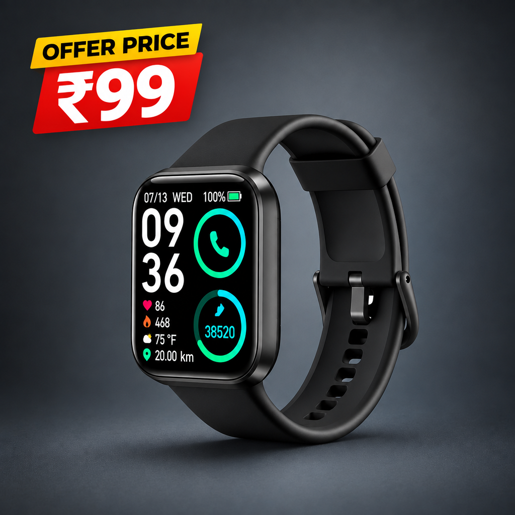 Black smartwatch ₹99