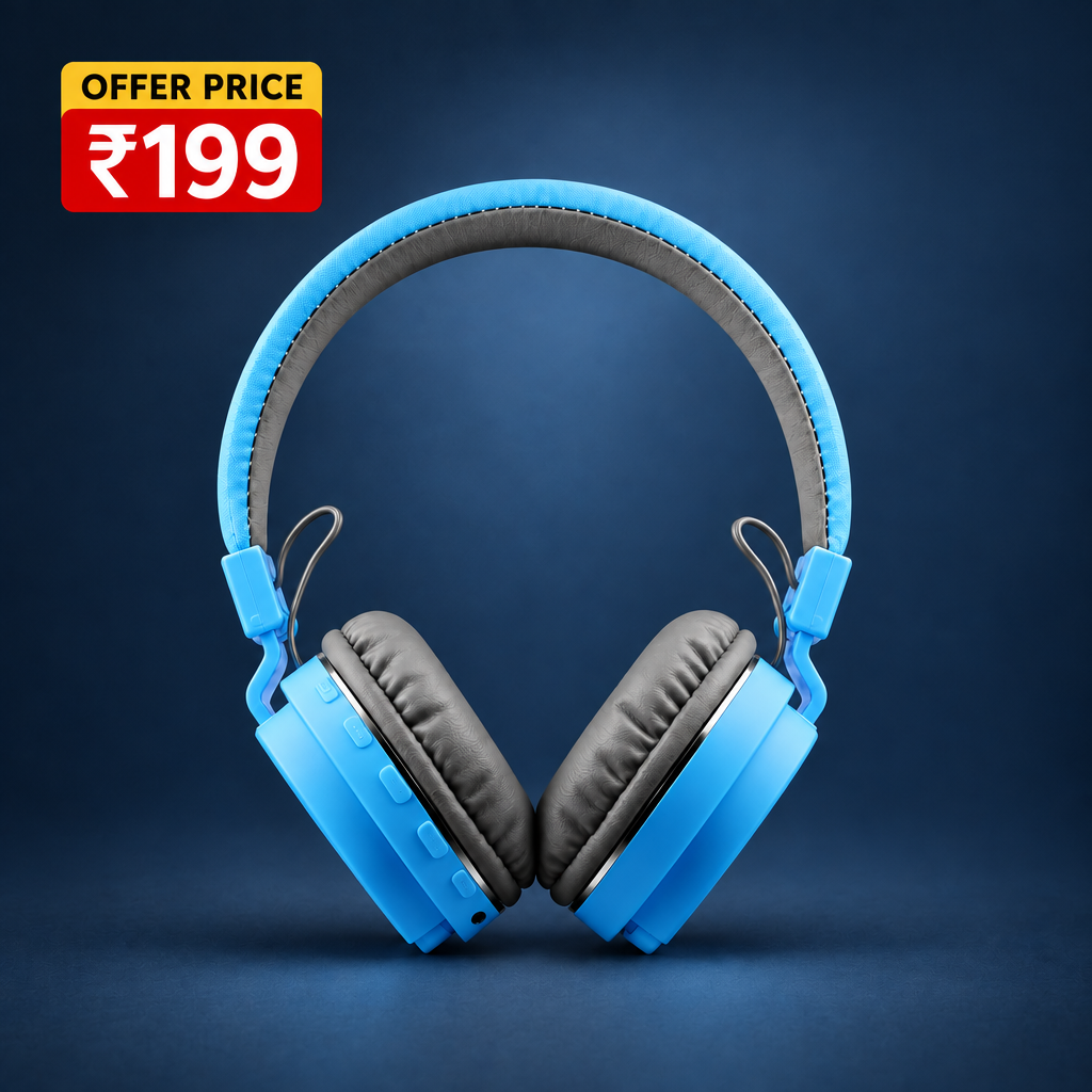 Blue headphones ₹199