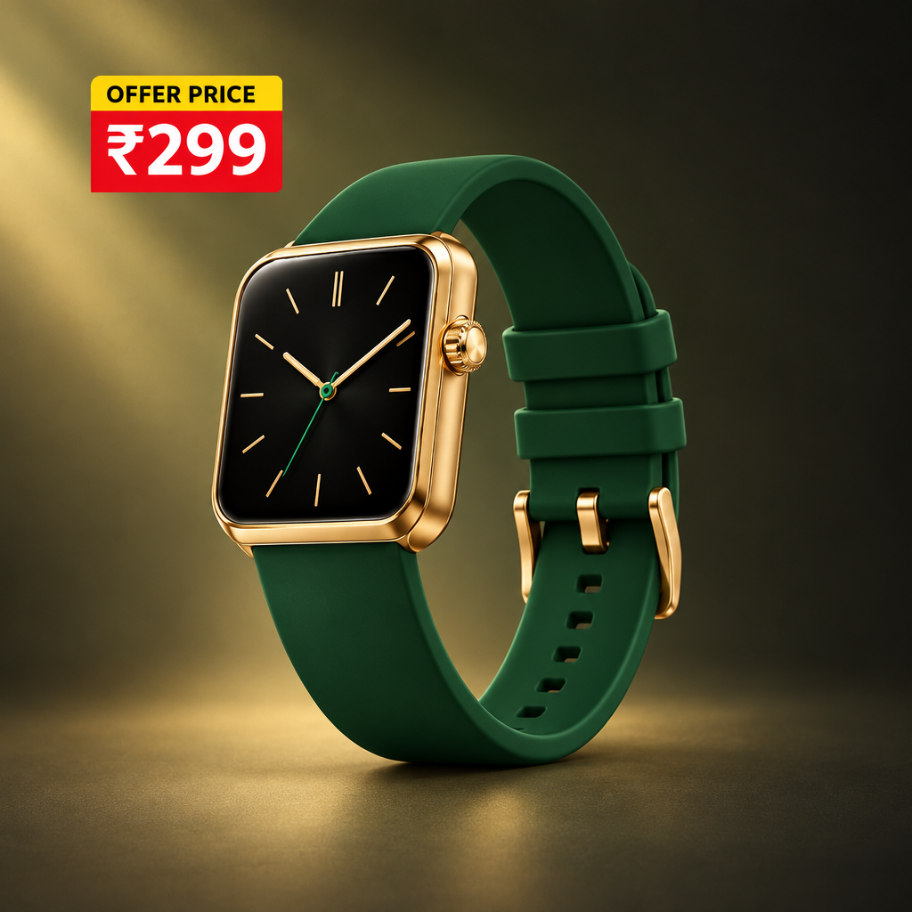 Green-band smartwatch ₹299 offer image