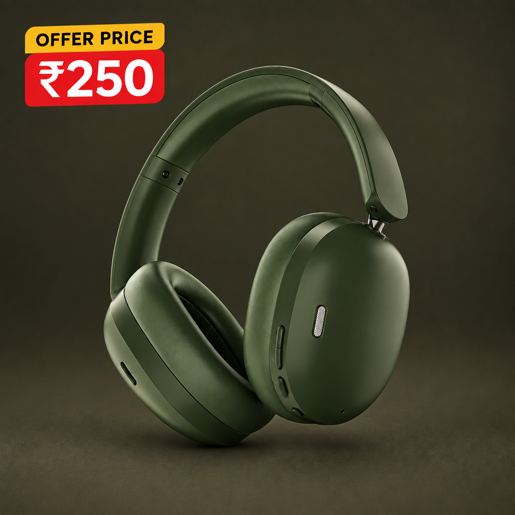 Green headphones ₹250