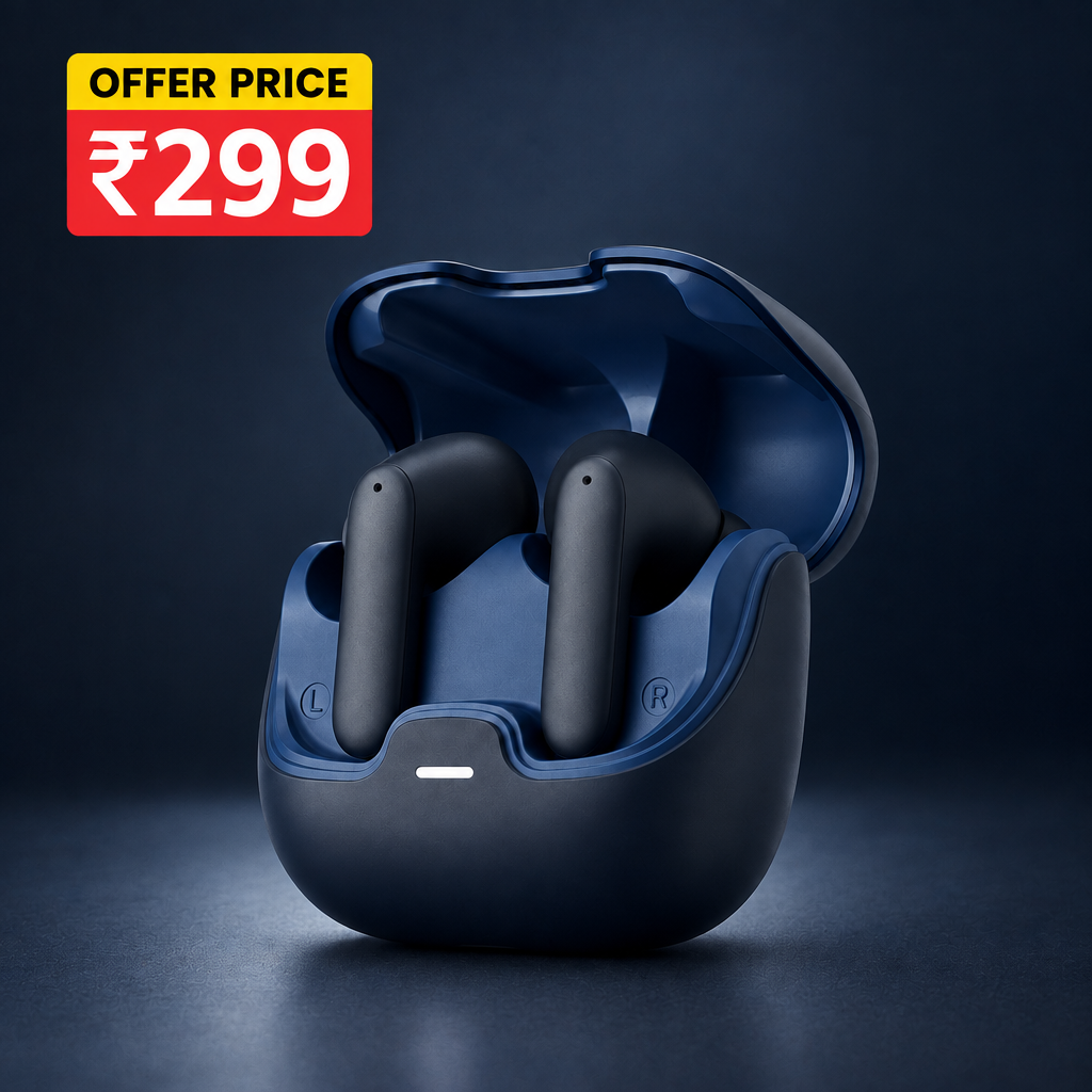 Navy earbuds ₹299