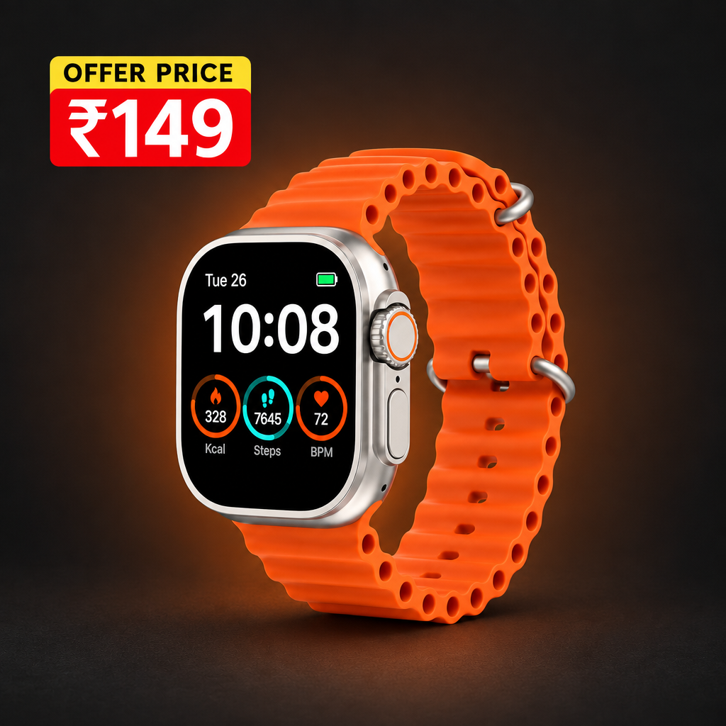 Orange digital watch ₹149
