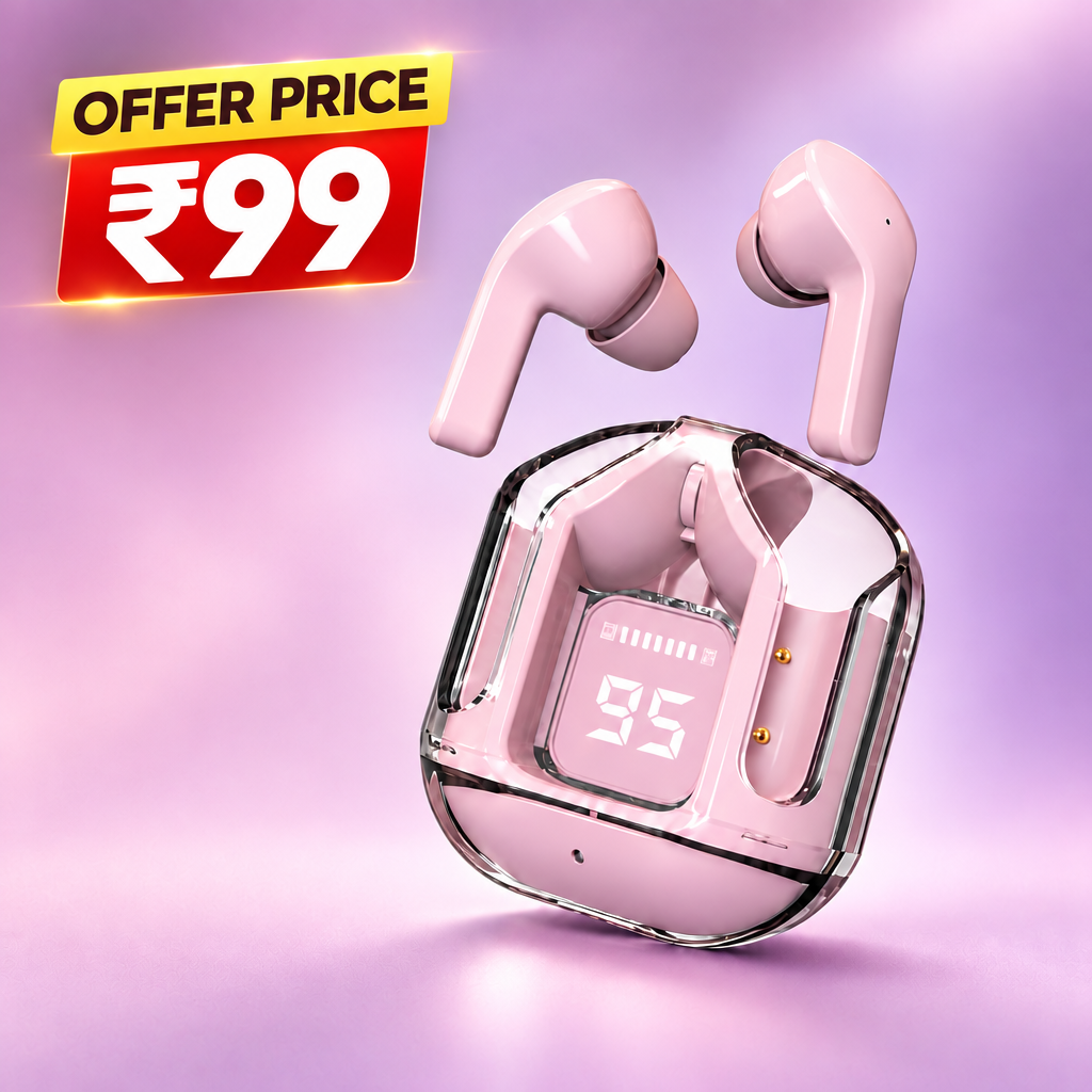 Pink earbuds ₹99
